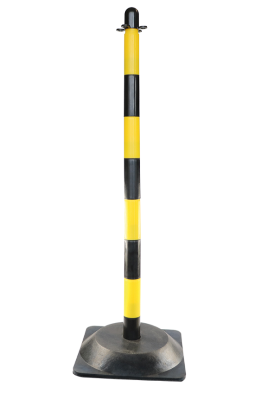 Schutzpfosten gelb/schwarz zu Absperrkette E-Mobility